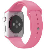 Ремешок силиконовый Special Case для Apple Watch 4 / 3 / 2 / 1 (38мм) Светло-Розовый S/M/L
