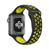 Ремешок спортивный Dot Style для Apple Watch (38mm) Черно-Желтый