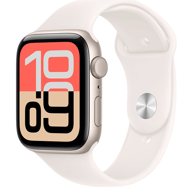 Apple Watch SE 3, 40 мм, корпус из алюминия цвета «сияющая звезда», спортивный ремешок цвета «светлый румянец»