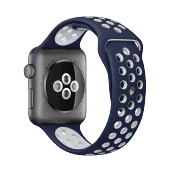 Ремешок спортивный Dot Style для Apple Watch (42mm) Сине-Белый