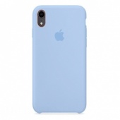 Чехол Silicone Case для iPhone XR, бледно-голубой