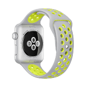 Ремешок спортивный Dot Style для Apple Watch (38mm) Серо-Желтый
