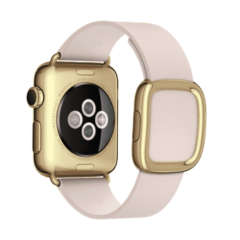 Ремешок кожаный Modern Buckle для Apple Watch 2 / 1 (38mm) Розовый (Золотая застежка)