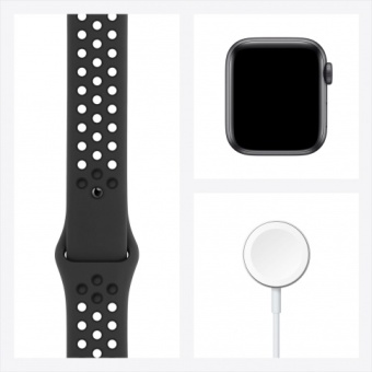 Apple Watch SE, 40 мм, корпус из алюминия цвета «серый космос», спортивный ремешок Nike