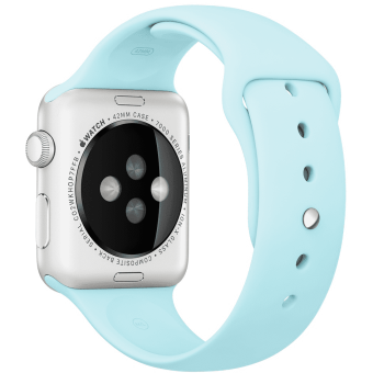 Ремешок силиконовый Special Case для Apple Watch 4 / 3 / 2 / 1 (42мм) Светло Голубой S/M/L