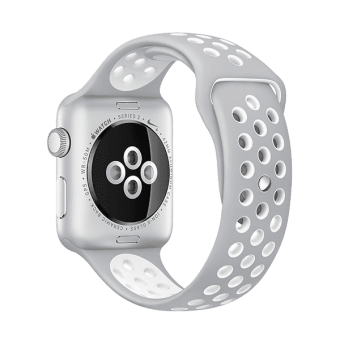 Ремешок спортивный Dot Style для Apple Watch (38mm) Серо-Белый