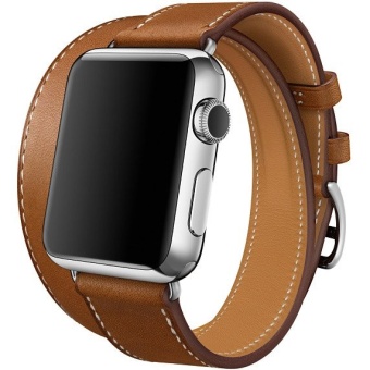 Ремешок кожаный HM Style Double Tour для Apple Watch 2 / 1 (42mm) Коричневый