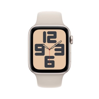 Apple Watch SE 2023, 44 мм, корпус из алюминия цвета «сияющая звезда», спортивный ремешок цвета «сияющая звезда» M/L